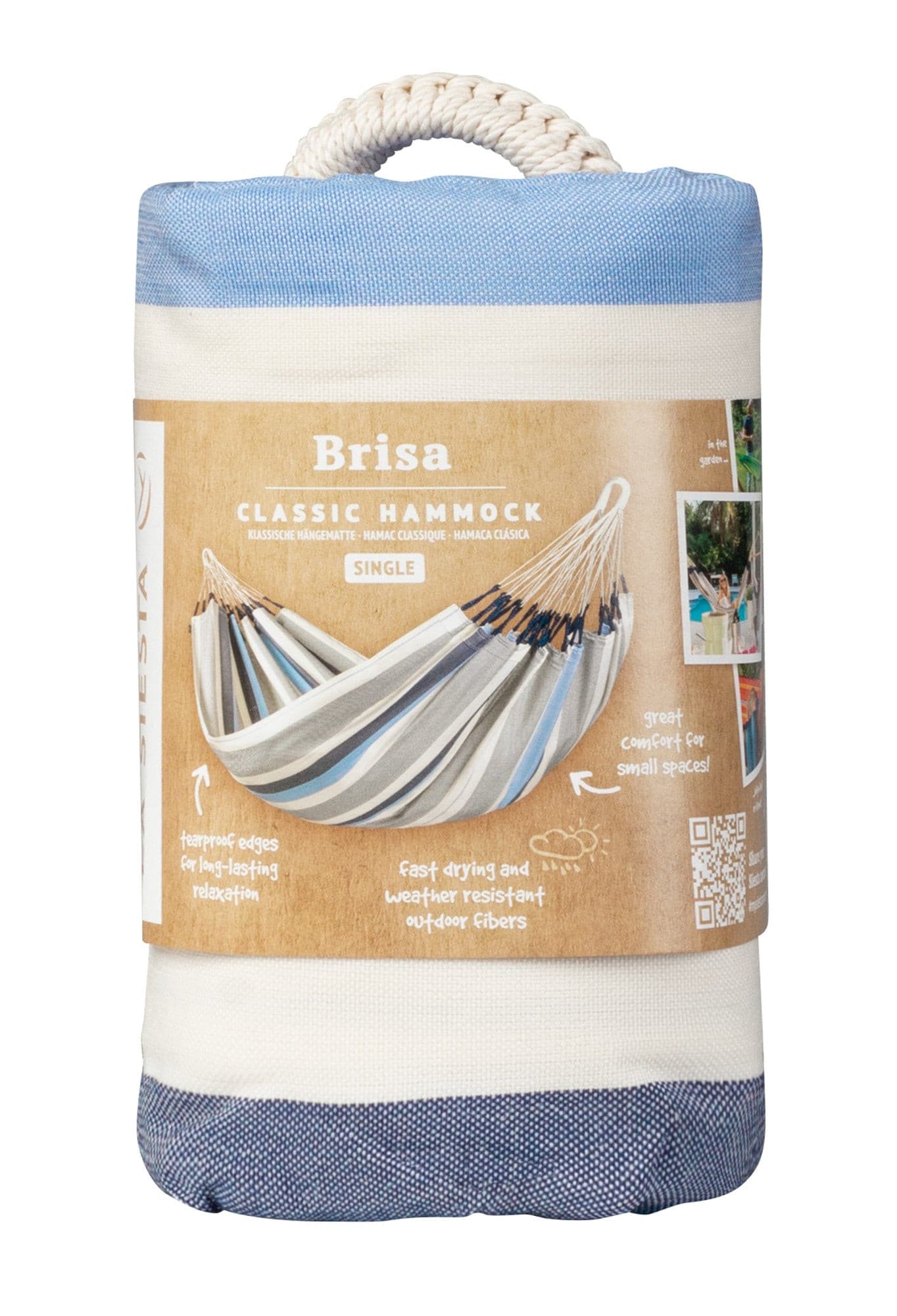 Brisa Sea Salt - Klassische Einzel-Hängematte Outdoor - lasiestaeu