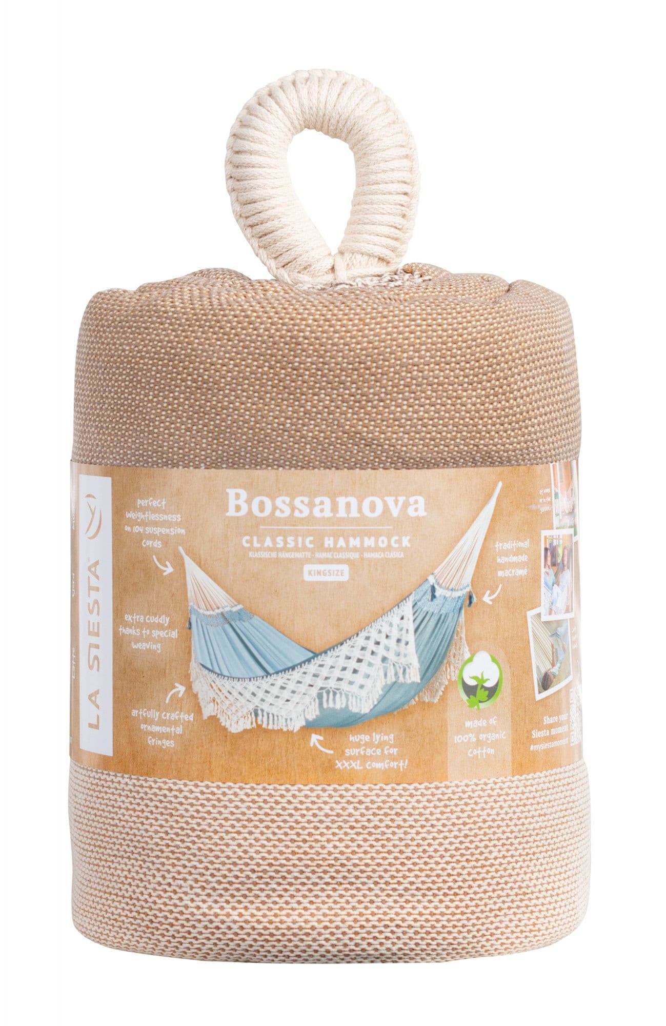 Bossanova Muscade - Klassische Hängematte Kingsize aus Bio-Baumwolle - lasiestaeu