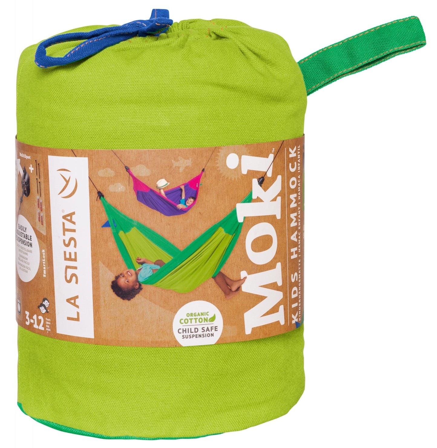 Moki Froggy - Kinder-Hängematte aus Bio-Baumwolle inkl. Befestigung - lasiestaeu
